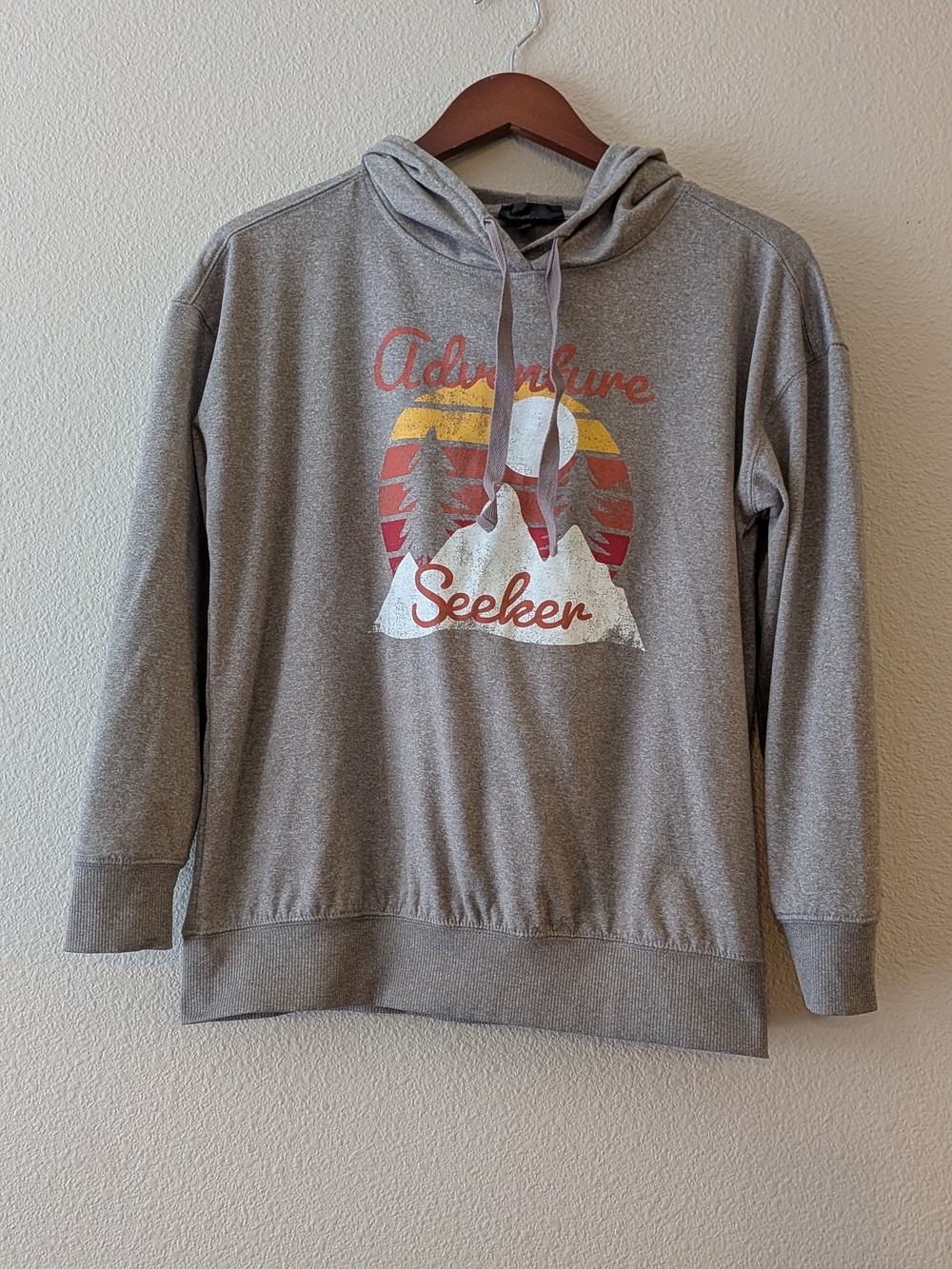 Adventure Seeker Gray Graphic Hoodie Sweatshirt